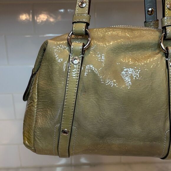 Coach Bag Purse Handbag Audrey Perforated Patent Leather Mini Satchel Pocketbook - Picture 6 of 16